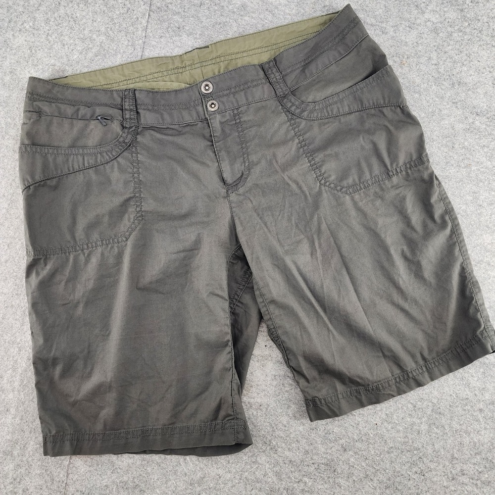 REI Womens Green Hiking Cargo Shorts Size 12 Outdoor Gorpcore Stretch Cotton